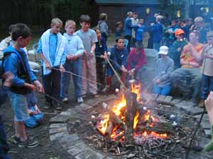 boys campfire