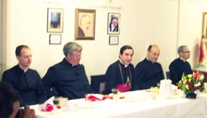 bishop and priests at the luncheon table