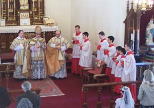 bishop, priests and altar boys