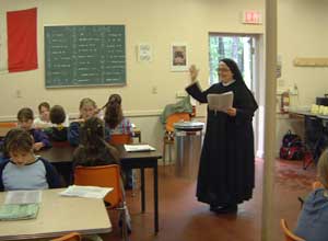 nun in classroom