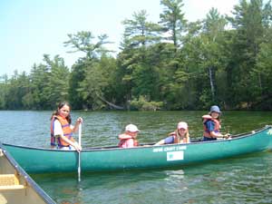 girls canoeing