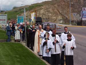 The procession begins