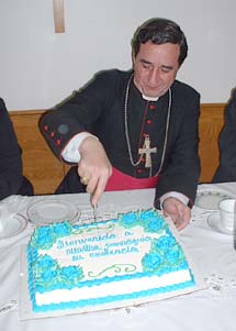 bishop and priests at the luncheon table