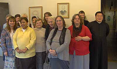 Lady retreatants with Fr. Sulzen