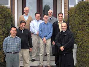 Men retreatants with Fr. Boulet