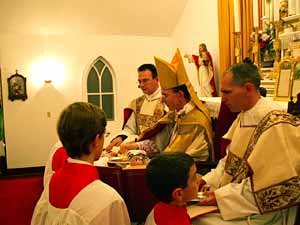 Fr. Rostand, Bishop Tissier de Mallerais and Fr. Rusak