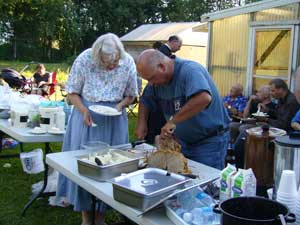 serving up the picnic roast