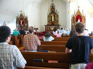 parishioners in church