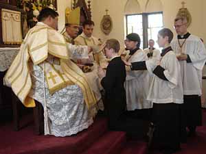 boy receives Confirmation