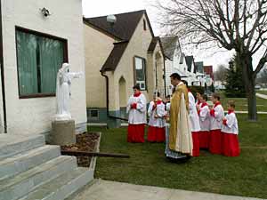 Fr. Rostand, Bishop Tissier de Mallerais and Fr. Rusak