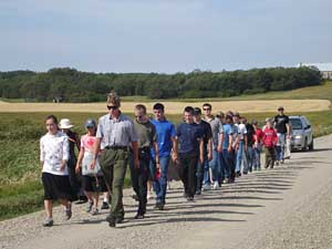 Pilgrims on road