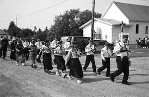 The Scouts walk on the pilgrimage