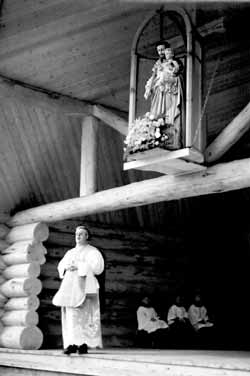 Fr. Violette giving sermon at St. Joseph's Shrine