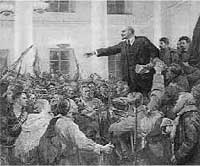 Lenin with crowd