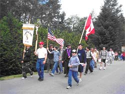 Pilgrims walking