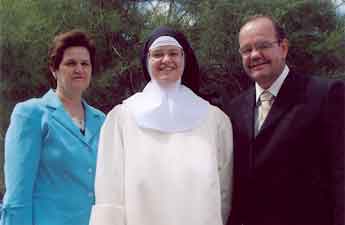 nun with parents