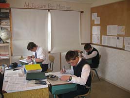 boys studying in class