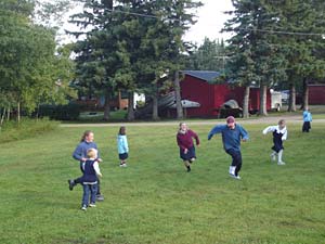 St. Michael's students playing ball