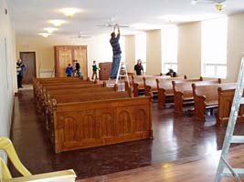 finishing touches to the chapel