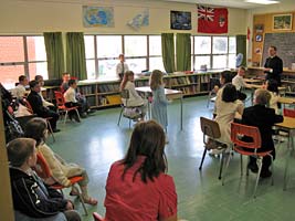 Father Scott leads the Eucharistic Crusade meeting