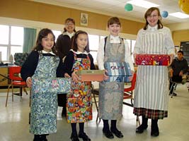 girls in new aprons