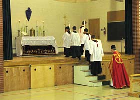 Procession to the altar for the blessing of Palms