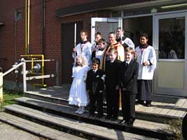 FIrst Communicants with Father Scott 