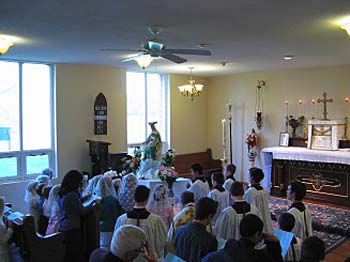 May crowning in the school chapel