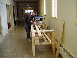 bookshelves under contruction