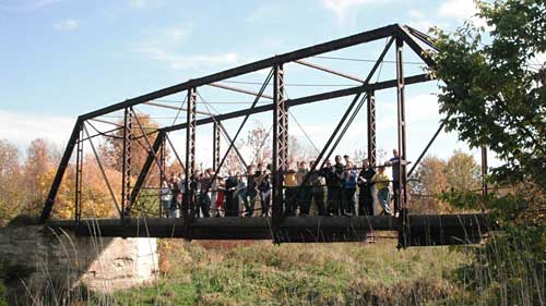 abandoned bridge at the Hewlett park