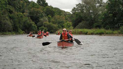 canoeing the rapids