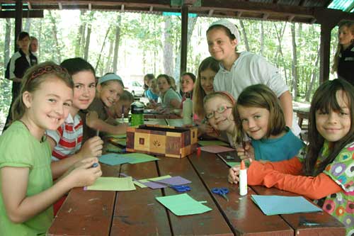 Girls' Camp craft time