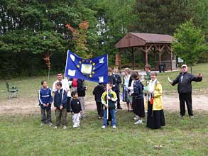 students and parishioners ready for pilgrimage