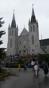 pilgrims approach the Shrine of the Canadian Martyrs