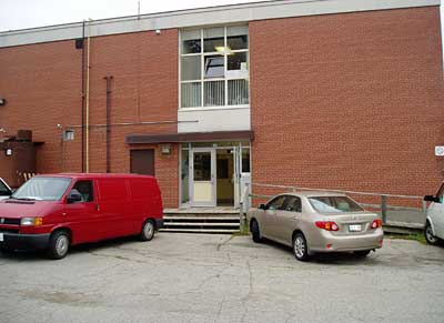 The main entrance to the school