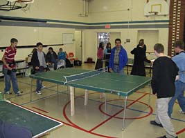 ping pong tournament in the gym