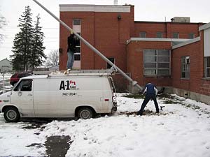 raising the flag pole